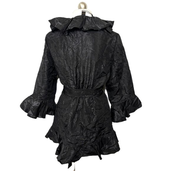Jerry T Black Crinkle Long Jacket Coat Size Large - NWT - Picture 7 of 16